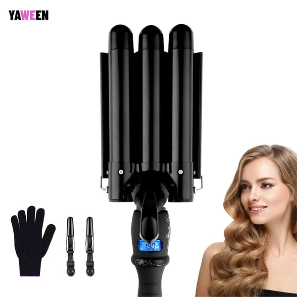 3 Barrel Curling Iron Wand Electric Professional Ceramic Hair Curler Roller Lcd Curling Iron Waver Fashion Styling Tools